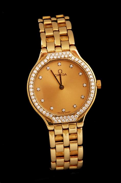 golden omega watch|omega gold watch women.